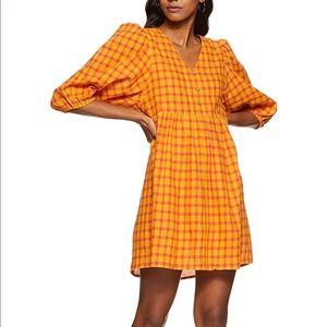COPY - Plaid Puff Sleeve Babydoll Dress